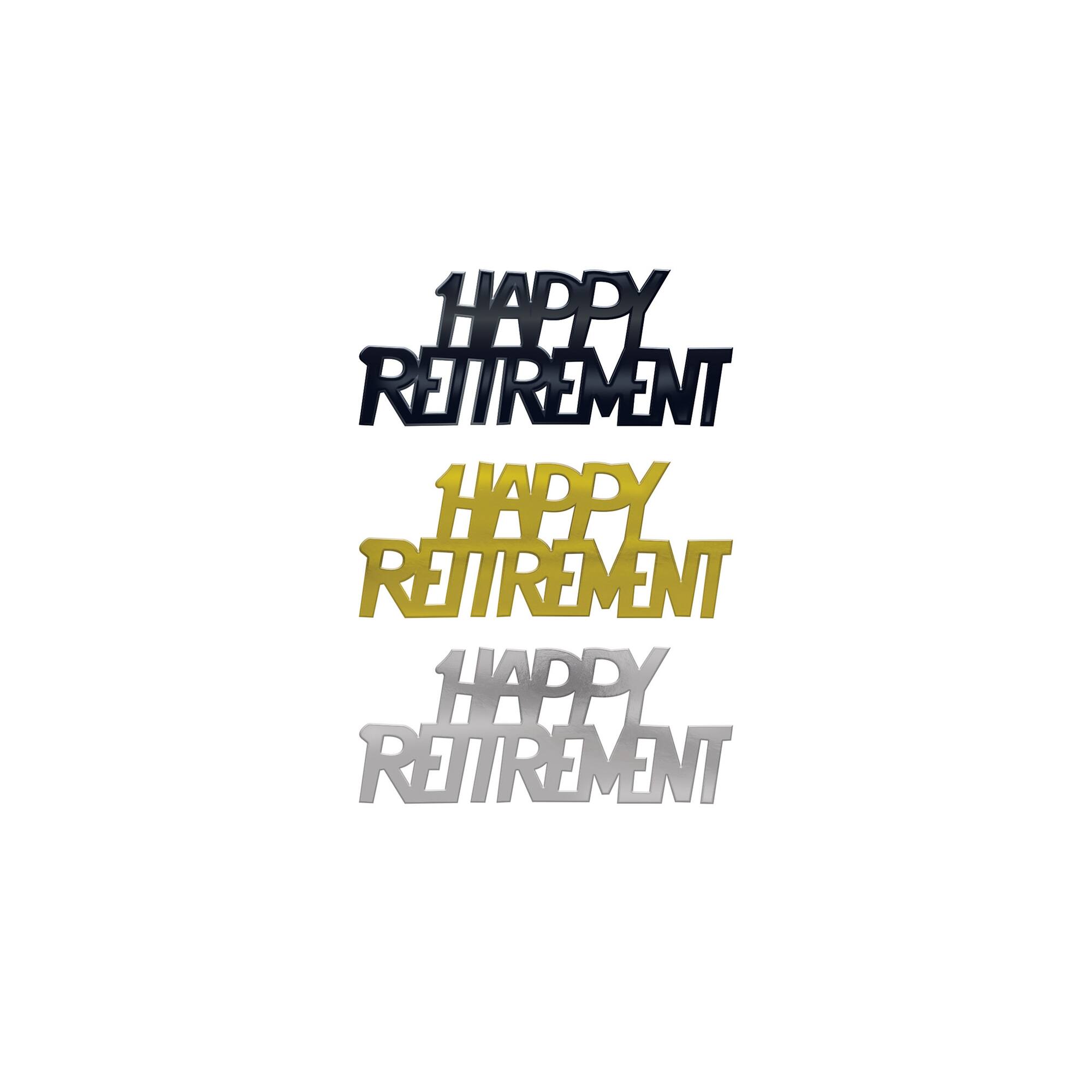 Beistle Black, Gold & Silver Happy Retirement Fanci-Fetti, 3ct.